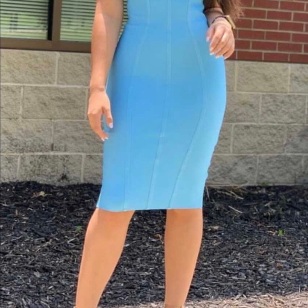 stretch dress light blue